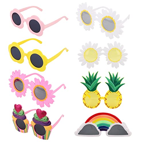 8 Stück Partybrillen Funky Brillen Lustige Brille, Hawaiian Tropical Brille Luau Partybrille Lustige Sonnenbrille Kostüm Party Sonnenbrille für Strand Thema Dekoration, Party Zubehör, Foto Requisiten 8 Stück Partybrillen Funky Brillen Lustige Brille, Hawaiian Tropical Brille Luau Partybrille Lustige Sonnenbrille Kostüm Party Sonnenbrille für Strand Thema Dekoration, Party Zubehör, Foto Requisiten von Gukasxi