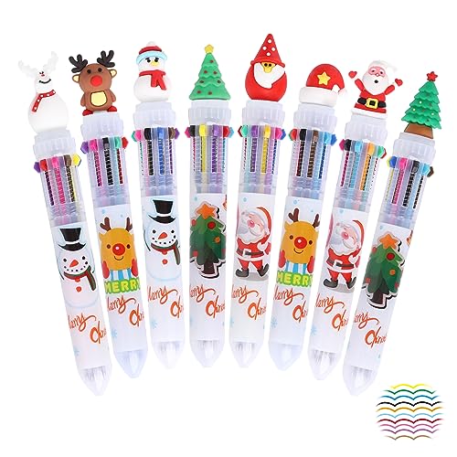 8 Stück Weihnachten Multicolor Kugelschreiber, 10-in-1 Druckkugelschreiber, Weihnachtsmann Rentier Weihnachtsbaum Schneemann Kugelschreiber, Weihnachten Party Favor Geschenk Schule Büro Schreibwaren 8 Stück Weihnachten Multicolor Kugelschreiber, 10-in-1 Druckkugelschreiber, Weihnachtsmann Rentier Weihnachtsbaum Schneemann Kugelschreiber, Weihnachten Party Favor Geschenk Schule Büro Schreibwaren von Gukasxi