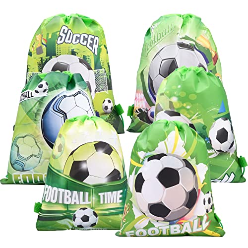 Gukasxi 12 Stück Fußball Kordelzug, 34 x 27 cm, Fußball Party Favors Goodie Bags, Kindergeburtstag Party Supplies für Kinder, World Cup, 6 Style von Gukasxi