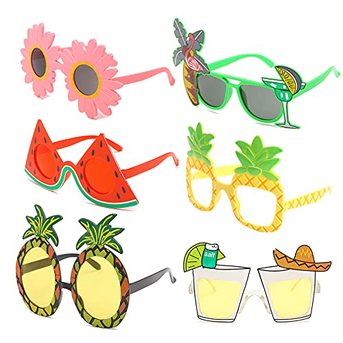 Gukasxi 6 Paar Neuheit Party Brille, Lustige Augenbrille, Strandparty Sonnenbrillen, Hawaii Tropische Sonnenbrille Kostüm Sonnenbrille für Sommer Party Photo Requisiten für Erwachsene Gukasxi 6 Paar Neuheit Party Brille, Lustige Augenbrille, Strandparty Sonnenbrillen, Hawaii Tropische Sonnenbrille Kostüm Sonnenbrille für Sommer Party Photo Requisiten für Erwachsene von Gukasxi
