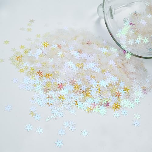 Weihnachten Schneeflocken Konfetti Dekorationen, Glittered Kunststoff Schneeflocke Ornamente, Schneeflocke Pailletten für Winter Weihnachten Hochzeit Geburtstag Urlaub Party Dekorationen (Transparent) Weihnachten Schneeflocken Konfetti Dekorationen, Glittered Kunststoff Schneeflocke Ornamente, Schneeflocke Pailletten für Winter Weihnachten Hochzeit Geburtstag Urlaub Party Dekorationen (Transparent) von Gukasxi