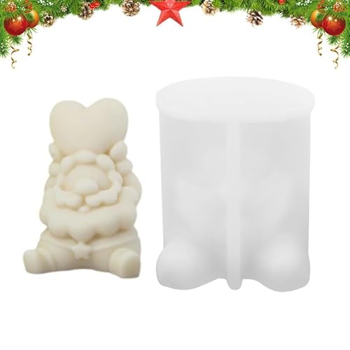 Weihnachten Silikonform 3D Weihnachtsmann Kerzenform Silikon Weihnachten Silikonform Epoxidharz Kerzengießformen DIY Silikonform Harz Figur Form Für Die Herstellung Von Kerzen, Schokolade (Weiß 1) von Gukasxi