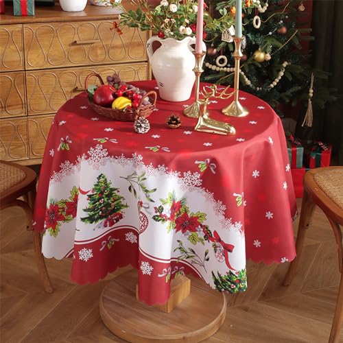 Weihnachten Tischdecke Rot Weihnachten Rund Φ150 cm Tischtuch Abwaschbare Polyester Weihnachten Tischläufer Tischtuch Tischwäsche Tischdekoration Tisch Decke für Esstisch Zuhause Hochzeit Festival Weihnachten Tischdecke Rot Weihnachten Rund Φ150 cm Tischtuch Abwaschbare Polyester Weihnachten Tischläufer Tischtuch Tischwäsche Tischdekoration Tisch Decke für Esstisch Zuhause Hochzeit Festival von Gukasxi