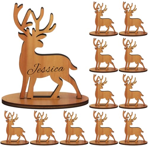 Gulfmew 12 Sets Weihnachtstischkarten Holz Platzkarten Weihnachten Namensschilder Freistehende 3D Tischkarten Sitzkarten mit Stift Rustikales Weihnachtsessen Set für Gäste Party Tisch Dekoration Gulfmew 12 Sets Weihnachtstischkarten Holz Platzkarten Weihnachten Namensschilder Freistehende 3D Tischkarten Sitzkarten mit Stift Rustikales Weihnachtsessen Set für Gäste Party Tisch Dekoration von Gulfmew