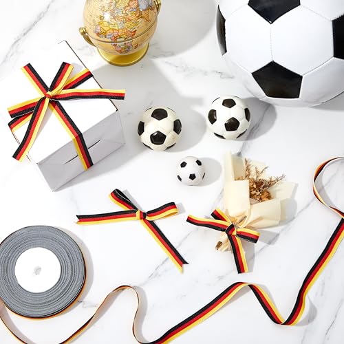 Gulfmew Nationalband 15 mm x 30 Yards Deutschland Band Geschenkband Schleifenband Dekoband Stoffband Satinband für WM Weltmeisterschaft Europameisterschaft Nationalfeiertage(Schwarz Rot Gelb) von Gulfmew