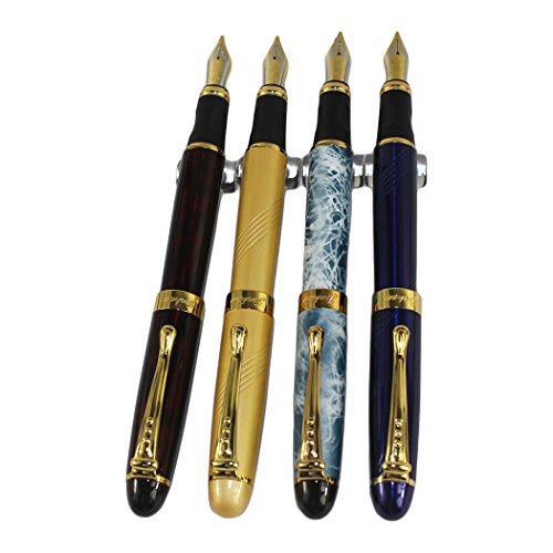 4 Stück Gullor 450 Füllfederhalter in 4 Farben (elegante Farben) mit Stift Beutel von Gullor