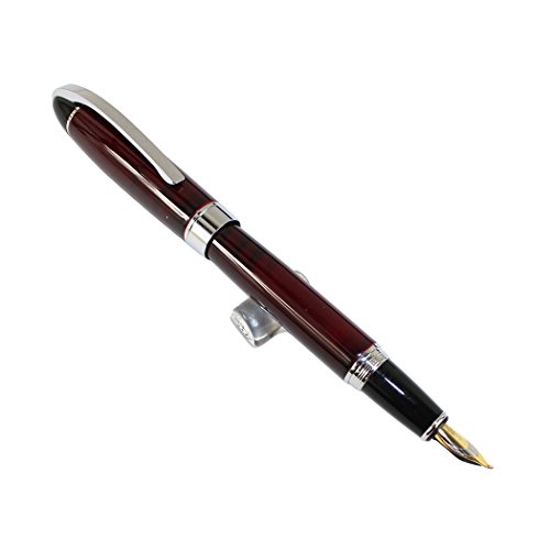 Gullor 517LB Kalligraphie Feder (gebogene Feder Füllfederhalter) mit Silber Clip - rot von Gullor