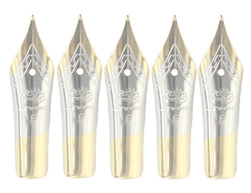 Gullor 5PCS Füllfederhalter Nibs passen Jinhao 250/301/500/5099/8802/9009/5000, Gold, feine Spitze Gullor 5PCS Füllfederhalter Nibs passen Jinhao 250/301/500/5099/8802/9009/5000, Gold, feine Spitze von Gullor