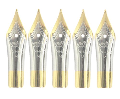 Gullor 5PCS Füllfederhalter Nibs passen Jinhao 250/301/500/5099/8802/9009/5000, Gold, mittlere Spitze Gullor 5PCS Füllfederhalter Nibs passen Jinhao 250/301/500/5099/8802/9009/5000, Gold, mittlere Spitze von Gullor