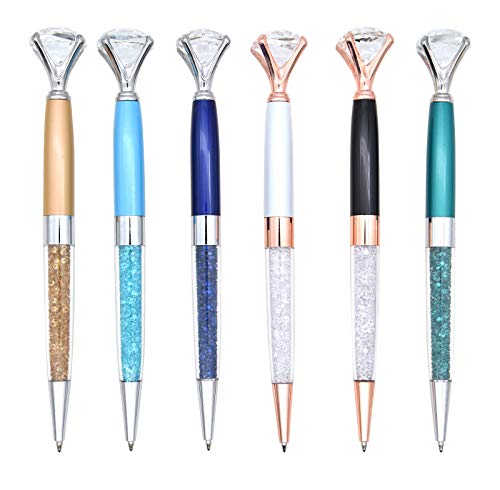 Gullor 6 Stück große Kristall-Diamant-Stifte, Bling Metall-Kugelschreiber mit Ersatzminen, schwarze Tinte, Bürobedarf, Geschenk-Stifte für Weihnachten, Brautjungfer, Hochzeit, Geburtstag Gullor 6 Stück große Kristall-Diamant-Stifte, Bling Metall-Kugelschreiber mit Ersatzminen, schwarze Tinte, Bürobedarf, Geschenk-Stifte für Weihnachten, Brautjungfer, Hochzeit, Geburtstag von Gullor