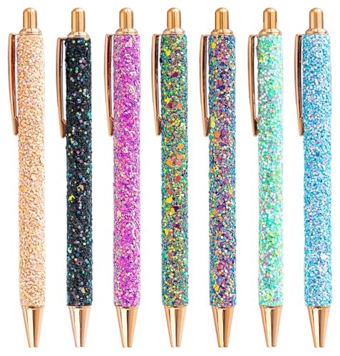 Gullor 7 Stück mehrfarbige Pailletten-Kugelschreiber, Glitzer, Klick-Kugelschreiber, für Bürobedarf, Geschenk, Hochzeit, Geburtstag Gullor 7 Stück mehrfarbige Pailletten-Kugelschreiber, Glitzer, Klick-Kugelschreiber, für Bürobedarf, Geschenk, Hochzeit, Geburtstag von Gullor