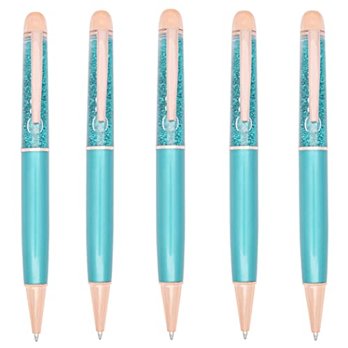 Gullor Buntes Goldpulver Treibsand einziehbarer Kugelschreiber, Bling Dynamic Floating Liquid Sand Glitter Pen, 5 Stück, Grün Gullor Buntes Goldpulver Treibsand einziehbarer Kugelschreiber, Bling Dynamic Floating Liquid Sand Glitter Pen, 5 Stück, Grün von Gullor