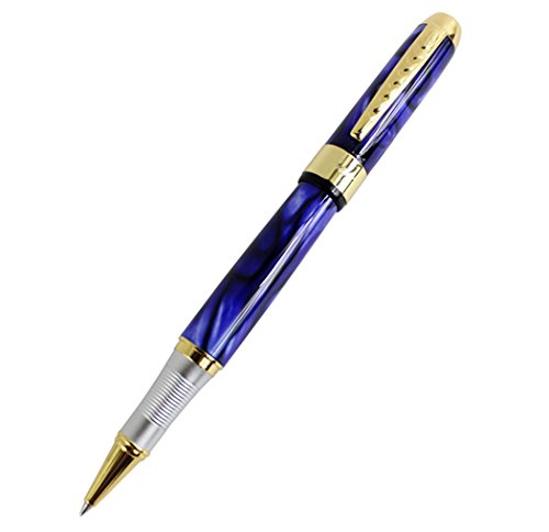 Gullor Elegante blaue Blumen-Goldschnalle Kugelschreiber 250 Original-Feder-Beutel-Geschenk-Kasten-Set von Gullor
