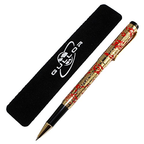 Gullor Erweiterte Kugelschreiber Jinhao 5000 Rot und Gold Dragon Jahr mit Geschenk-Kasten von Gullor