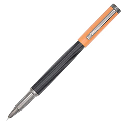 Gullor Füllfederhalter, schwarzer Kupferschaft, feine Feder, glattes Schreibgerät mit Konverter, orange von Gullor