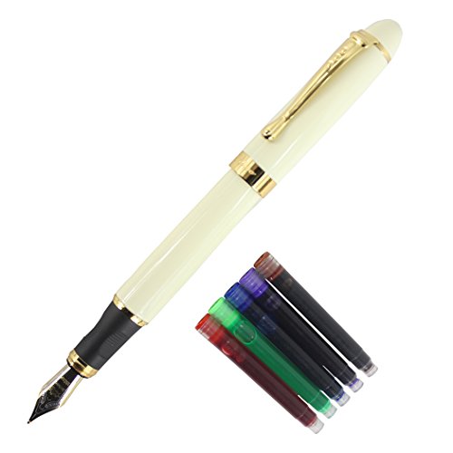 Gullor Füllfederhalter x450, Farbe: Dunkelblau und Gold blanc stylo plume ensemble von Gullor