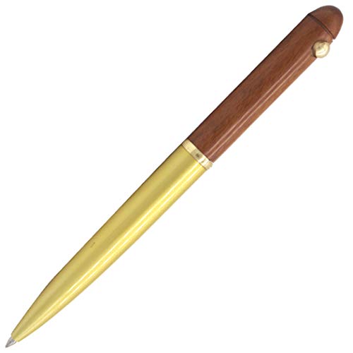 Gullor Handgearbeiteter Holz-Kugelschreiber, aus Palisander und Messing – Grau-Rot von Gullor