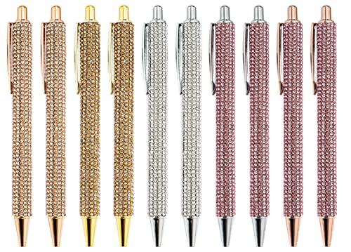 Gullor Klick-Kugelschreiber, diamantbesetzte Kugelschreiber, schwarze Tinte, mittlere Spitze, 1 mm, für Bürobedarf, Geschenk, Hochzeit, Geburtstag Gullor Klick-Kugelschreiber, diamantbesetzte Kugelschreiber, schwarze Tinte, mittlere Spitze, 1 mm, für Bürobedarf, Geschenk, Hochzeit, Geburtstag von Gullor