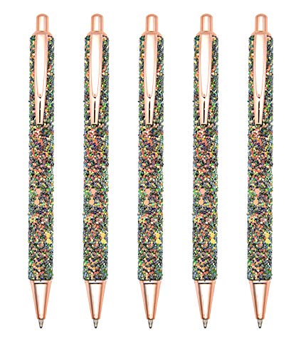 Gullor Kugelschreiber, Glitzer-Click-Kugelschreiber, schwarze Tinte, mittlere Spitze, 1 mm, für Bürobedarf, Geschenk, Hochzeit, Geburtstag, Dunkelgrün, 5 Stück Gullor Kugelschreiber, Glitzer-Click-Kugelschreiber, schwarze Tinte, mittlere Spitze, 1 mm, für Bürobedarf, Geschenk, Hochzeit, Geburtstag, Dunkelgrün, 5 Stück von Gullor