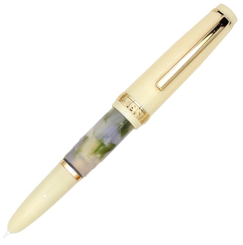 Gullor Mini-Füllfederhalter mit goldfarbenem Rand, Acryl-Taschenstift, Blaugrün, versteckte extra feine Feder (0,38 mm) von Gullor