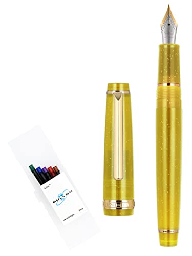Gullor Transparenter fluoreszierender Füllfederhalter, Kunstharz, mit Konverter, mehrfarbige Tintenpatronen, Geschenkbox, feine Spitze Gullor Transparenter fluoreszierender Füllfederhalter, Kunstharz, mit Konverter, mehrfarbige Tintenpatronen, Geschenkbox, feine Spitze von Gullor