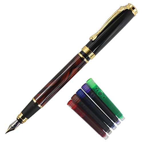 Gullor extra fein nib glatte Füllfederhalter 500 Original-Federbeutel und Tintenpatrone-Set - Färberdistel von Gullor