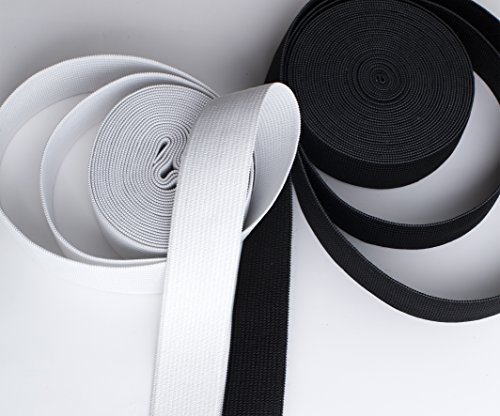 2 Meter Gummiband 40 mm Breit in Schwarz oder Weis (Weis) von SOFTY