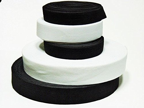 Gummiband 3 m Kleidung und Haushalt DIY Handwerk 3 Meter, 2 cm Breit in Schwarz oder Weis (Schwarz) von Gummiband