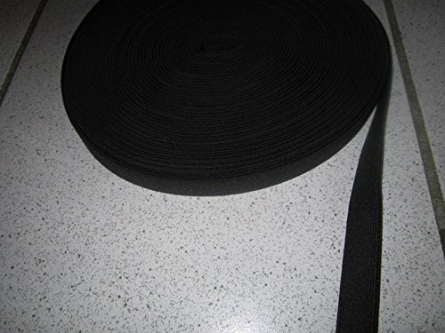 HORLAT Gummiband (1,36 € / m) 5 m 3,5 cm Breit Farbe: schwarz hohe Spannkraft von Gummiband