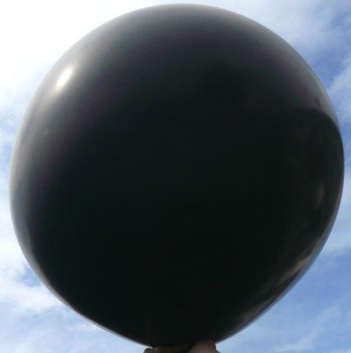 Ballonpoint - Ø210cm /83inch, Umfang 650cm unbedruckt, Ballonfarbe SCHWARZ, XXL Riesenluftballon / Jumboballoon Typ R650 -113-00 inkl. Spezialballonverschluss (Klammer ZRBV15). Hergestellt in Österreich von Gummiwerk