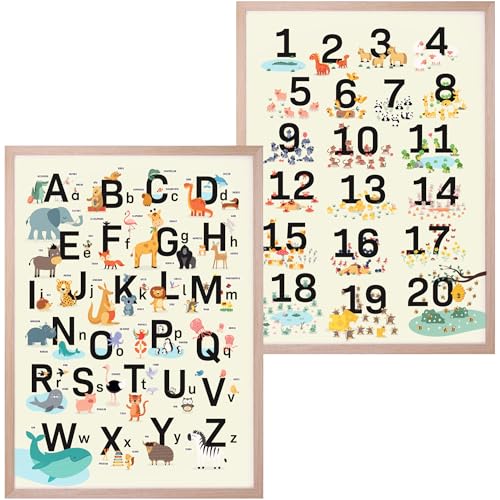 Gumpie ABC Poster für Kinder Bundle mit Einfach Zahlen lernen von 1-20 Made in Germany | Kinderleicht schreiben lernen | Buchstaben schreiben lernen | Rechnen lernen 1. klasse (ABC+Zahlen - 2er Set) von Gumpie