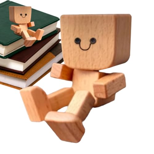 Auto-Armaturenbrett-Dekorationen, schüttelnde Holzfigur, 4,9 x 4,9 x 8,9 cm, bewegliches Gelenk, Auto-Innenzubehör für Arbeit, Urlaub, lange Fahrt, tägliches Pendeln, LKW, Autoreisen, Schule, Van von Gungtj