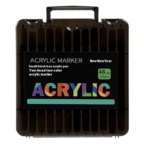 Gungtj Acrylic Paint Markers, Double-Tip Cloth Paint Pens, 10.43x7.28x1.06 Inches Waterproof Quick-Drying, Fade-Resistant Craft Supplies for Fabric, Shoe Designing, Model Kits, Detailing Gungtj Acrylic Paint Markers, Double-Tip Cloth Paint Pens, 10.43x7.28x1.06 Inches Waterproof Quick-Drying, Fade-Resistant Craft Supplies for Fabric, Shoe Designing, Model Kits, Detailing von Gungtj