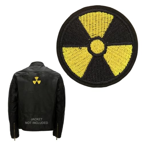 Gungtj Flicken zum Aufbügeln,Aufbügler Nuclear Dangerous Sign zum Aufnähen oder Aufbügeln - Leicht zu reinigendes besticktes Abzeichen für Kleidung, Rucksäcke, Hüte, Hemd, DIY-Stoff von Gungtj