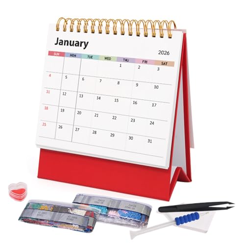 Gungtj -Kunst Schreibtischkalender,Tischkalender 2026 Strassstein Malerei Kunst für Erwachsene | Monatlicher Planer Schreibtischdekoration für Anfänger Frauen Jugendliche Erwachsene Festtagsdekoration Gungtj -Kunst Schreibtischkalender,Tischkalender 2026 Strassstein Malerei Kunst für Erwachsene | Monatlicher Planer Schreibtischdekoration für Anfänger Frauen Jugendliche Erwachsene Festtagsdekoration von Gungtj