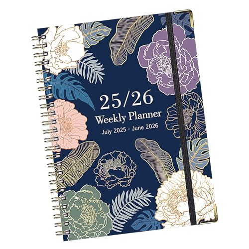 Ringelplaner Notizbuch, A5-Spiralblock, dickes florales Tagebuch, englischer Notizblock Juli 2025 bis Juni 2026 für Skizzieren, Notizen, College, Recht, Arbeit und Forschung Ringelplaner Notizbuch, A5-Spiralblock, dickes florales Tagebuch, englischer Notizblock Juli 2025 bis Juni 2026 für Skizzieren, Notizen, College, Recht, Arbeit und Forschung von Gungtj