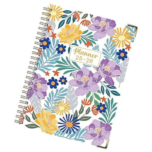 Ringelplaner Notizbuch, A5-Spiralblock, dickes florales Tagebuch, englischer Notizblock Juli 2025 bis Juni 2026 für Skizzieren, Notizen, College, Recht, Arbeit und Forschung Ringelplaner Notizbuch, A5-Spiralblock, dickes florales Tagebuch, englischer Notizblock Juli 2025 bis Juni 2026 für Skizzieren, Notizen, College, Recht, Arbeit und Forschung von Gungtj