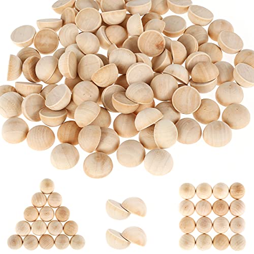 100 Stück Halbe Holzkugeln,Halbrunde Holzperlen,Halbkugelförmig Lose Perlen Holzkugelperlen,für DIY Farbe Holzbearbeitung Kunsthandwerk Dekoration(15mm) von Guniata