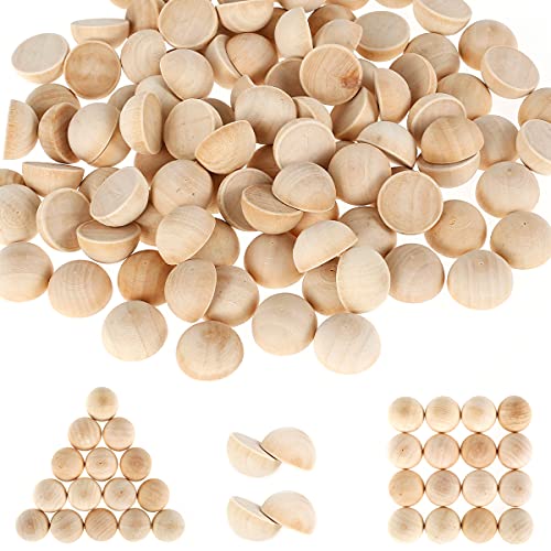 100 Stück Halbe Holzkugeln,Halbrunde Holzperlen,Halbkugelförmig Lose Perlen Holzkugelperlen,für DIY Farbe Holzbearbeitung Kunsthandwerk Dekoration(20mm) von Guniata