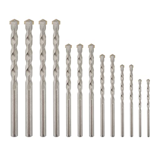 Gunpla 13-tlg. Steinbohrerset, Betonbohrerset, 3-10mm multifunktionale Wolframkarbid-Bohrer mit zylindrischem Schaft Set von Gunpla