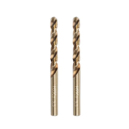 Gunpla Kobaltbohrer-Set 9,5 mm, 2-teilig, M35 HSS metrischer gerader Schaft, Bohrer-Set für gehärteten Edelstahl, Metall, Aluminium, Fliesen, Holz, Kunststoff und Gusseisen von Gunpla