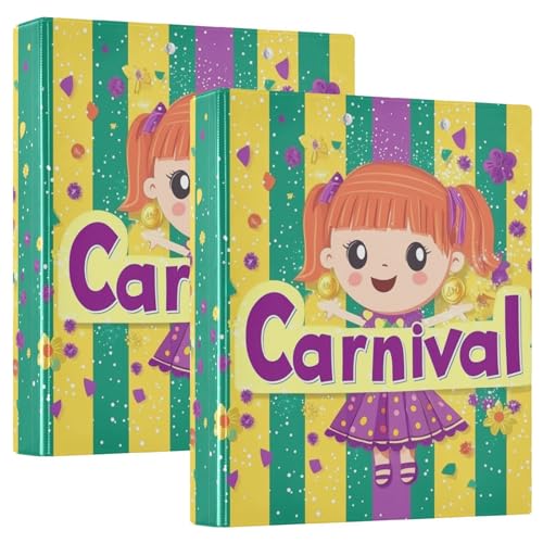 1/2 Stück Ringordner 2,8 cm und 1,2 cm rund mit Klemmbrett Schulbedarf Hardcover Mardi Gras Carnival Little Doll Beads von GuoChe