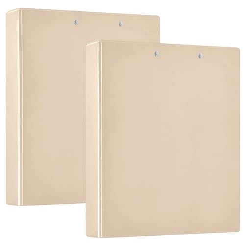 1 und 1/2 Zoll Drei-Ringbuch mit Taschen, 1/2 Pack, Schulordner, 200 Blatt, Beige von GuoChe
