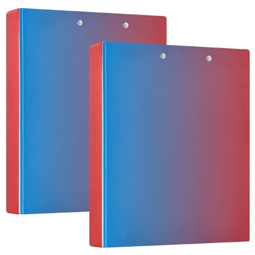 2,5 cm runde Ringbücher mit Klemmbrett, 1/2er-Pack, Schulbedarf, Hardcover, Blau, Rot, Farbverlauf von GuoChe