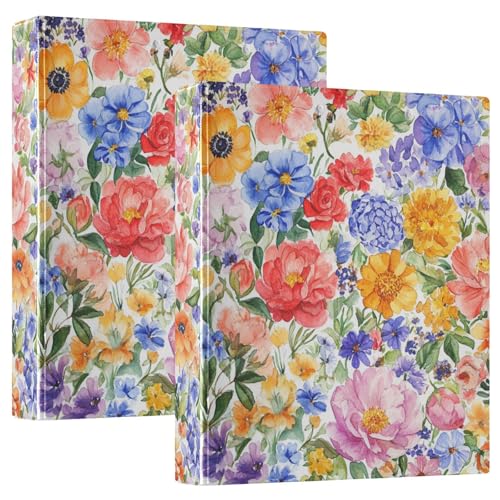 2,5 cm runder Ringordner mit Klemmbrett, 1/2er-Pack, Schulbinder, Hardcover, Blumen, Pfingstrosen, buntes Rosa 2,5 cm runder Ringordner mit Klemmbrett, 1/2er-Pack, Schulbinder, Hardcover, Blumen, Pfingstrosen, buntes Rosa von GuoChe