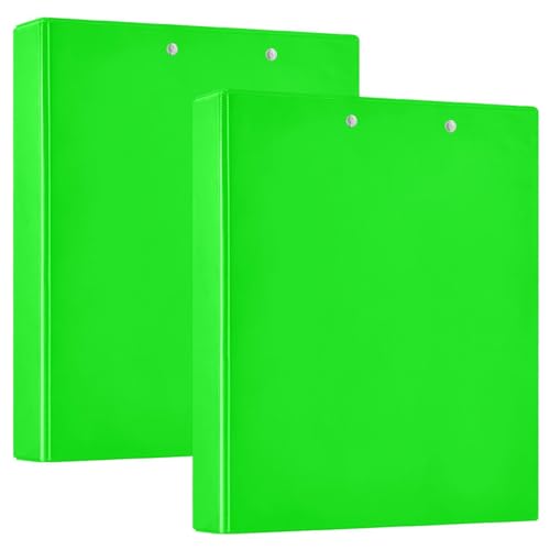 3,8 cm runde Ringordner mit Taschen, 1/2 Packungen, Schulmappe, Hardcover, Lindgrün von GuoChe
