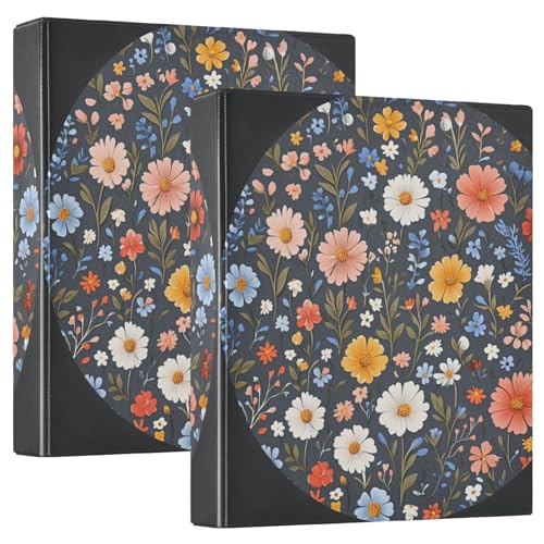 3,8 cm runder Ringordner mit Brieftaschen (27,9 x 21,6 cm), Hardcover, Frühlingsblumen, Osteospermum Blume von GuoChe