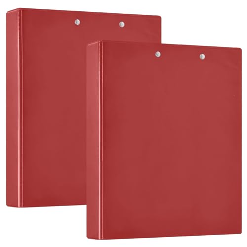 3 Ringbücher 1-1/2 Zoll mit Innentaschen, 1/2 Pack Ordner Schulbedarf Hardcover Feuerrot von GuoChe