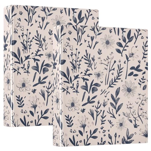 3 Ringbücher 3,8 cm mit Innentaschen 1/2 Stück Schulbedarf Binder Hardcover Floral Vintage Blumen von GuoChe