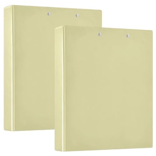 3 Ringordner 1 1,5 Zoll mit Innentaschen, 1/2 Pack Hardcover Schulordner Blassgelb von GuoChe